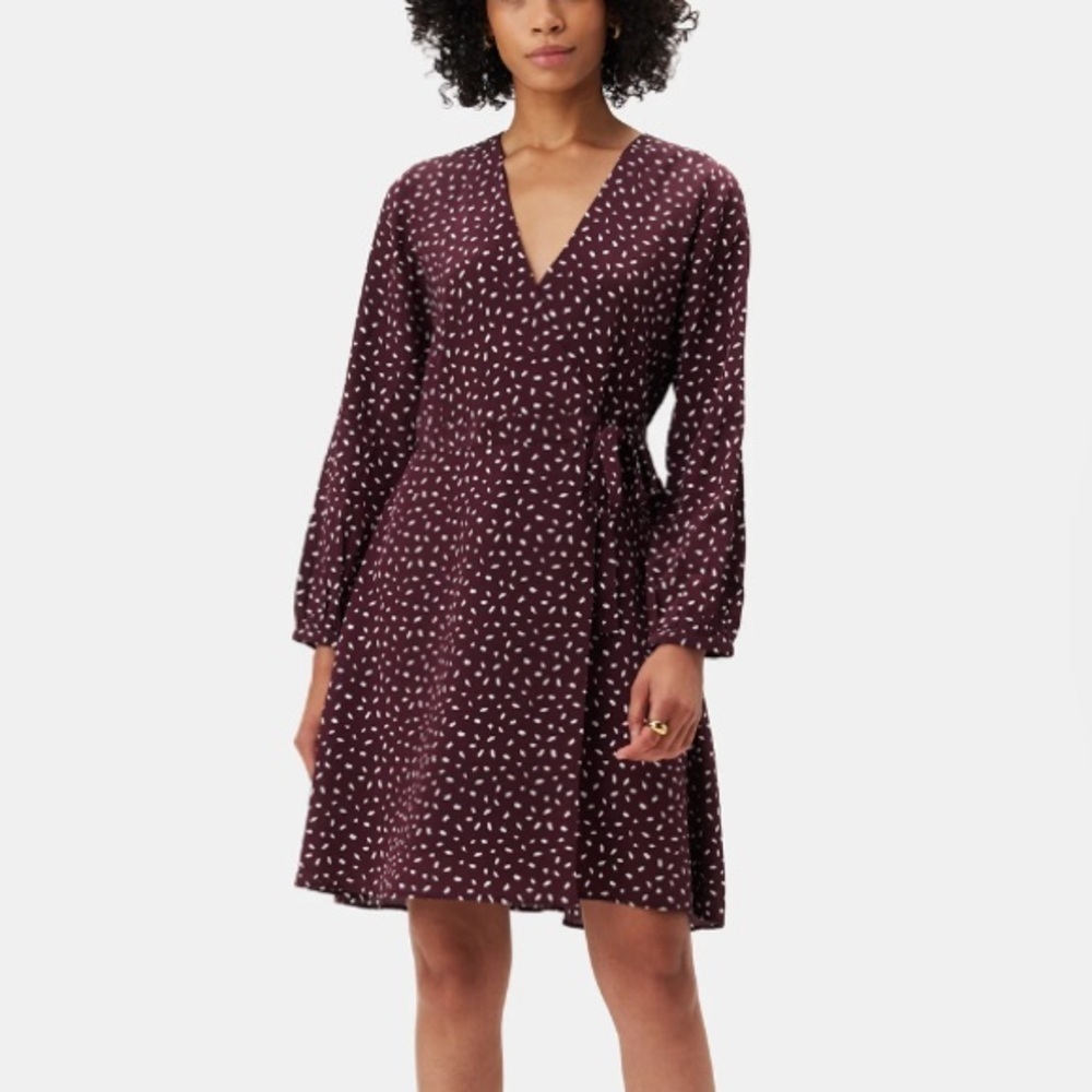 NWT Amour Vert Ivy Long Sleeve Washable Silk Dress